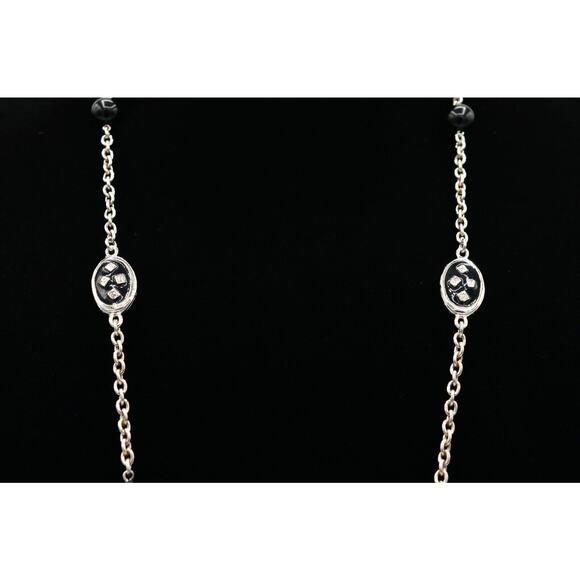 Givenchy Vintage Logo Necklace Reversible Black Bead Chain Runway Signed Bin1D - Picture 2 of 12